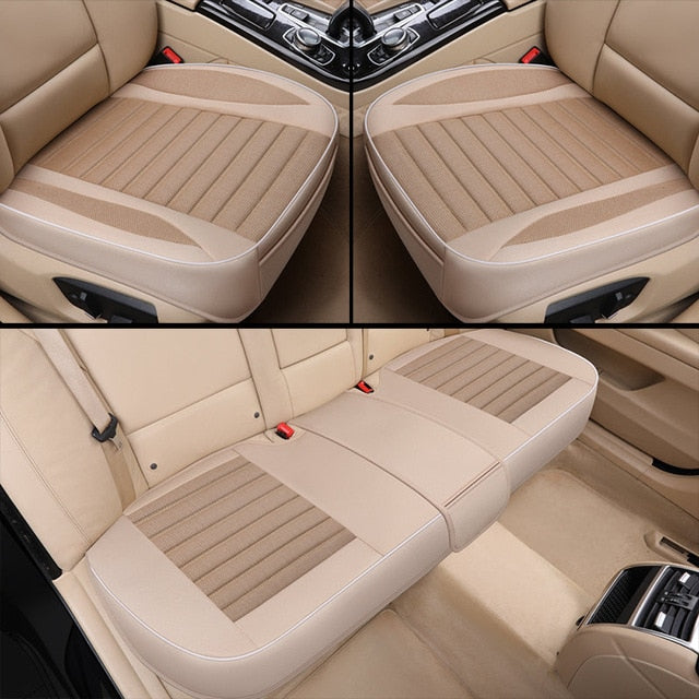 Car Seat Cover, Flax Cushion Seasons Universal Breathable