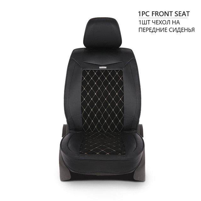 PU leather universal car seat cover artificial suede diamond pattern