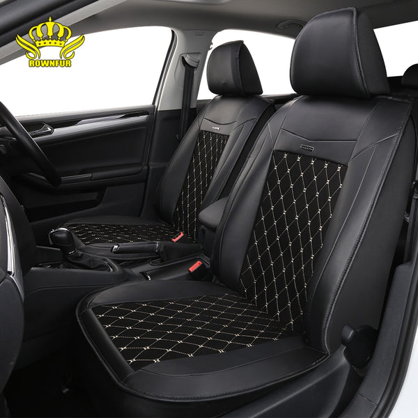 PU leather universal car seat cover artificial suede diamond pattern